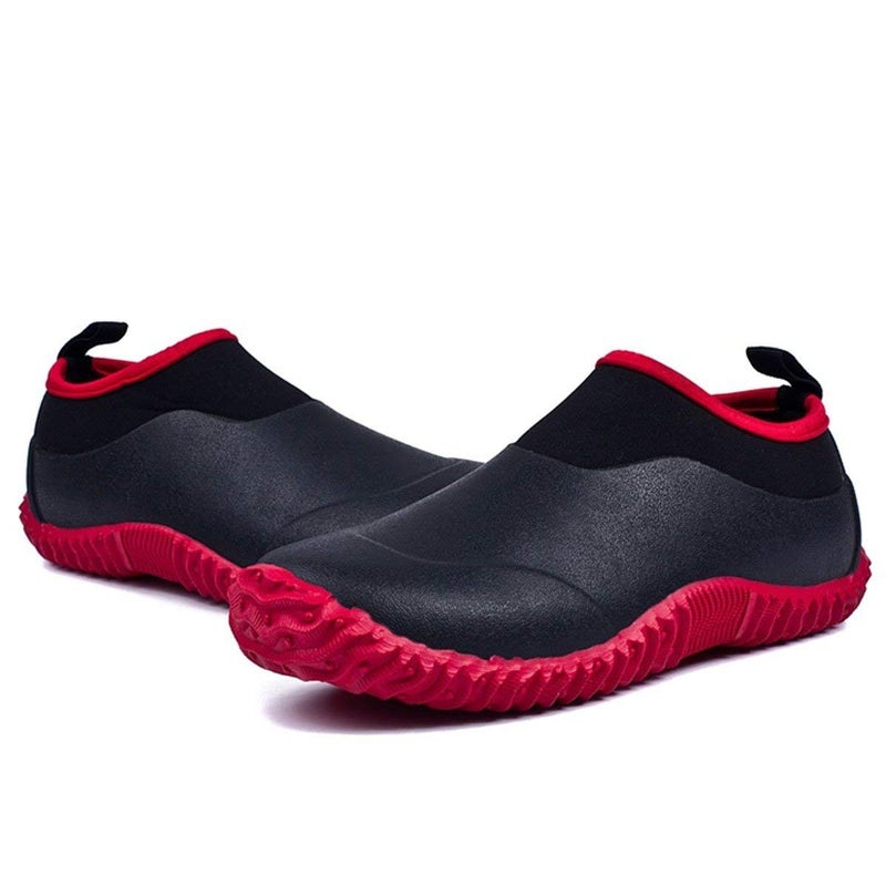 SYLPHID Men's Garden Shoes Women's Rain Shoe Waterproof Neoprene Camp Booties for Camping, Lawn Care, Gardening and Yard Work, Red, Women Size 12, Men Size 10.5 - Image 5